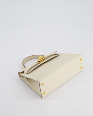 Hermès HSS Mini Kelly II 20cm Bag in Craie Epsom Leather with Gold Hardware