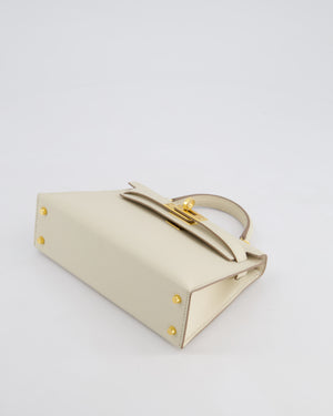 Hermès HSS Mini Kelly II 20cm Bag in Craie Epsom Leather with Gold Hardware