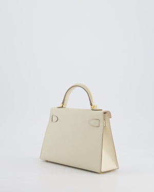 Hermès HSS Mini Kelly II 20cm Bag in Craie Epsom Leather with Gold Hardware