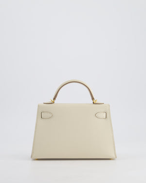 Hermès HSS Mini Kelly II 20cm Bag in Craie Epsom Leather with Gold Hardware