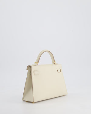 Hermès HSS Mini Kelly II 20cm Bag in Craie Epsom Leather with Gold Hardware