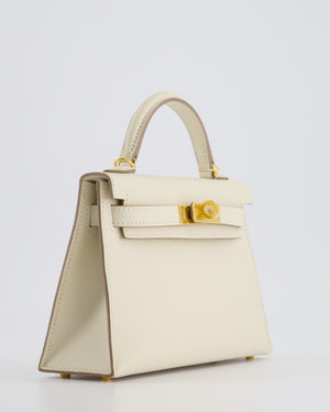 Hermès HSS Mini Kelly II 20cm Bag in Craie Epsom Leather with Gold Hardware