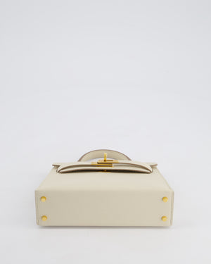 Hermès HSS Mini Kelly II 20cm Bag in Craie Epsom Leather with Gold Hardware