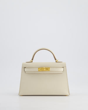 Hermès HSS Mini Kelly II 20cm Bag in Craie Epsom Leather with Gold Hardware
