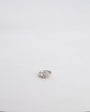 Blvgari Serpenti Viper One-Coil 18K White Gold Ring with Full Pavé Ring Size L