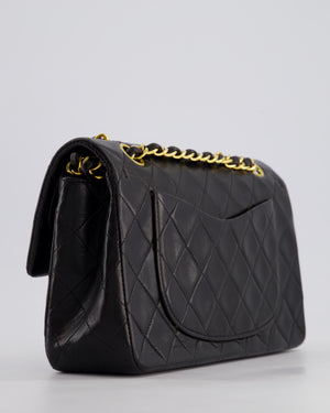 *EXCELLENT VINTAGE* Chanel Vintage Black Small Classic Double Flap Bag in Lambskin Leather with 24k Gold Hardware