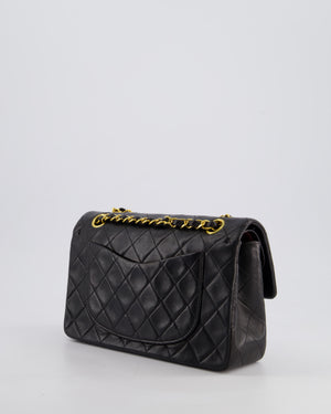 *EXCELLENT VINTAGE* Chanel Vintage Black Small Classic Double Flap Bag in Lambskin Leather with 24k Gold Hardware