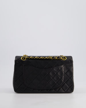 *EXCELLENT VINTAGE* Chanel Vintage Black Small Classic Double Flap Bag in Lambskin Leather with 24k Gold Hardware