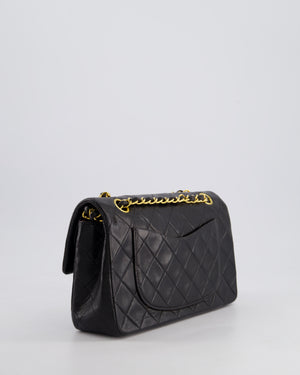 *EXCELLENT VINTAGE* Chanel Vintage Black Small Classic Double Flap Bag in Lambskin Leather with 24k Gold Hardware
