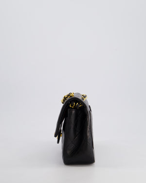 *EXCELLENT VINTAGE* Chanel Vintage Black Small Classic Double Flap Bag in Lambskin Leather with 24k Gold Hardware