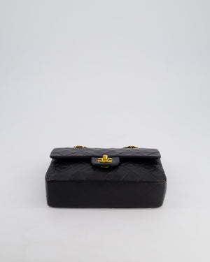 *EXCELLENT VINTAGE* Chanel Vintage Black Small Classic Double Flap Bag in Lambskin Leather with 24k Gold Hardware