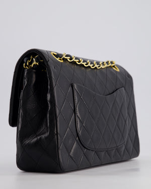 *AMAZING CONDITION* Chanel Black Vintage Classic Medium Double Flap Bag in Lambskin Leather with 24K Gold Hardware