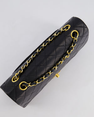 *AMAZING CONDITION* Chanel Black Vintage Classic Medium Double Flap Bag in Lambskin Leather with 24K Gold Hardware
