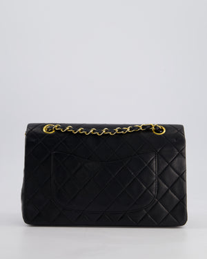 *AMAZING CONDITION* Chanel Black Vintage Classic Medium Double Flap Bag in Lambskin Leather with 24K Gold Hardware