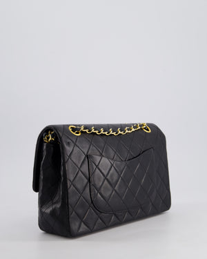 *AMAZING CONDITION* Chanel Black Vintage Classic Medium Double Flap Bag in Lambskin Leather with 24K Gold Hardware
