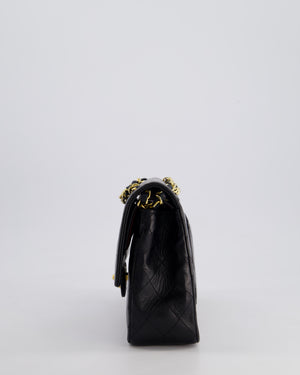 *AMAZING CONDITION* Chanel Black Vintage Classic Medium Double Flap Bag in Lambskin Leather with 24K Gold Hardware