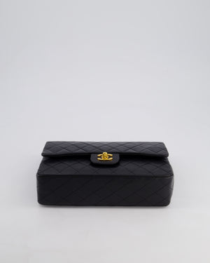 *AMAZING CONDITION* Chanel Black Vintage Classic Medium Double Flap Bag in Lambskin Leather with 24K Gold Hardware