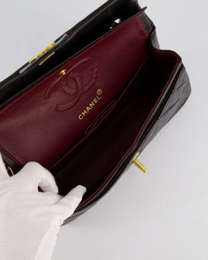 *PERFECT VINTAGE* Chanel Vintage Black Small Classic Double Flap Bag in Lambskin Leather with 24k Gold Hardware
