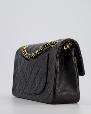 *PERFECT VINTAGE* Chanel Vintage Black Small Classic Double Flap Bag in Lambskin Leather with 24k Gold Hardware