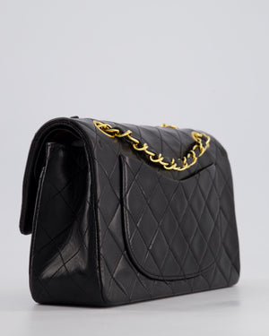 *PERFECT VINTAGE* Chanel Vintage Black Small Classic Double Flap Bag in Lambskin Leather with 24k Gold Hardware