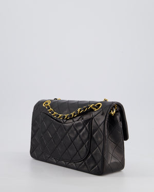 *PERFECT VINTAGE* Chanel Vintage Black Small Classic Double Flap Bag in Lambskin Leather with 24k Gold Hardware