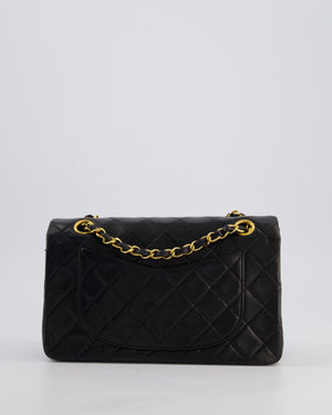 *PERFECT VINTAGE* Chanel Vintage Black Small Classic Double Flap Bag in Lambskin Leather with 24k Gold Hardware