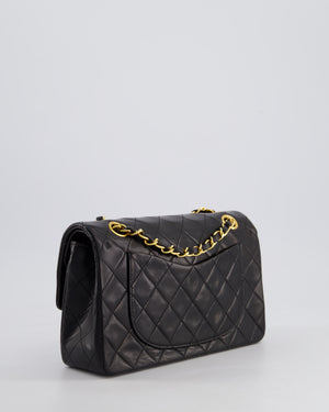 *PERFECT VINTAGE* Chanel Vintage Black Small Classic Double Flap Bag in Lambskin Leather with 24k Gold Hardware