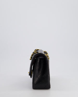*PERFECT VINTAGE* Chanel Vintage Black Small Classic Double Flap Bag in Lambskin Leather with 24k Gold Hardware