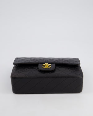 *PERFECT VINTAGE* Chanel Vintage Black Small Classic Double Flap Bag in Lambskin Leather with 24k Gold Hardware