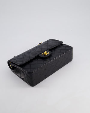 *PERFECT VINTAGE* Chanel Vintage Black Medium Classic Double Flap Bag in Lambskin Leather with 24k Gold Hardware
