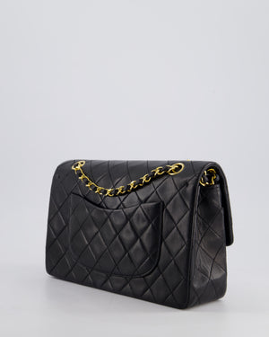 *PERFECT VINTAGE* Chanel Vintage Black Medium Classic Double Flap Bag in Lambskin Leather with 24k Gold Hardware