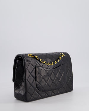 *PERFECT VINTAGE* Chanel Vintage Black Medium Classic Double Flap Bag in Lambskin Leather with 24k Gold Hardware