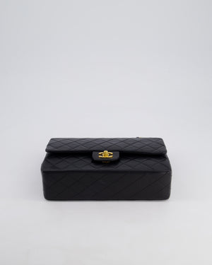 *PERFECT VINTAGE* Chanel Vintage Black Medium Classic Double Flap Bag in Lambskin Leather with 24k Gold Hardware