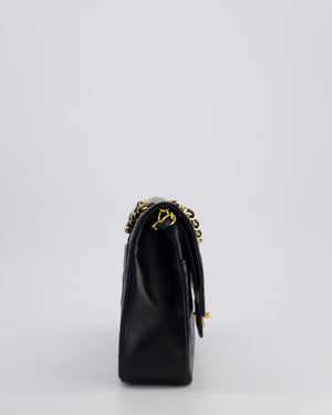 *PERFECT VINTAGE* Chanel Vintage Black Medium Classic Double Flap Bag in Lambskin Leather with 24k Gold Hardware