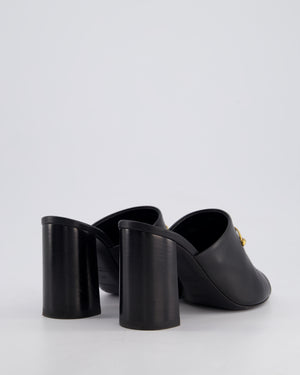 Hermès Black Camilla Mules with Gold Buckle Detail Size EU 39