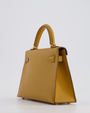 *HOT* Hermès Mini Kelly II 20cm Bag In Caramel and Cacao Chèvre Mysore Leather with Gold Hardware