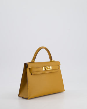 *HOT* Hermès Mini Kelly II 20cm Bag In Caramel and Cacao Chèvre Mysore Leather with Gold Hardware