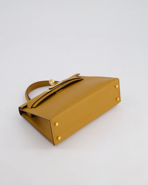*HOT* Hermès Mini Kelly II 20cm Bag In Caramel and Cacao Chèvre Mysore Leather with Gold Hardware