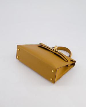 *HOT* Hermès Mini Kelly II 20cm Bag In Caramel and Cacao Chèvre Mysore Leather with Gold Hardware