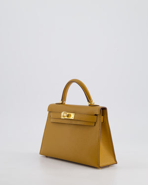 *HOT* Hermès Mini Kelly II 20cm Bag In Caramel and Cacao Chèvre Mysore Leather with Gold Hardware