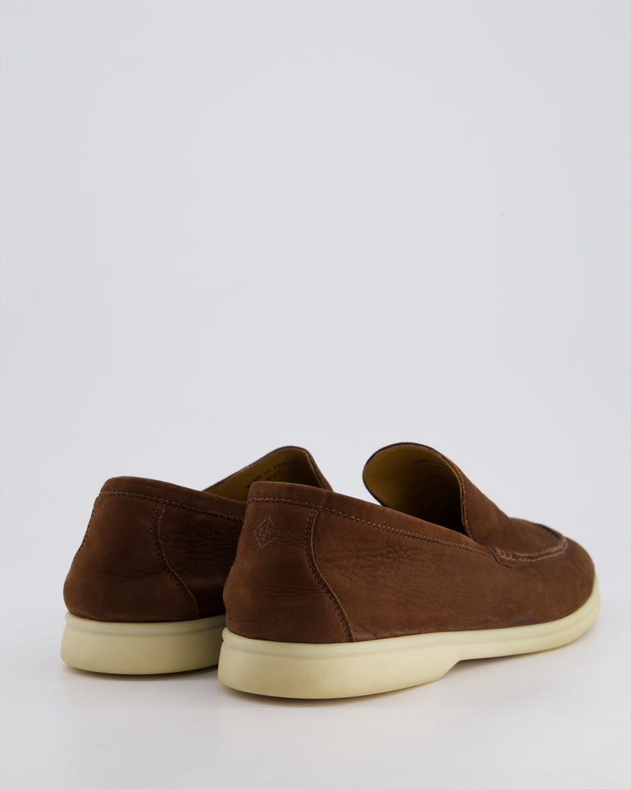 Loro Piana Menswear Brown Nubuck Summer Walks Size EU 42.5