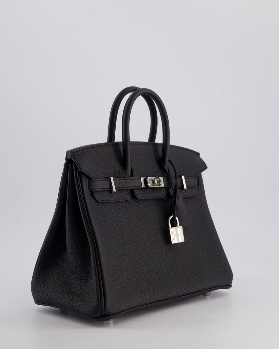Hermès Birkin 25cm Bag Retourne in Black Togo Leather with Palladium Hardware