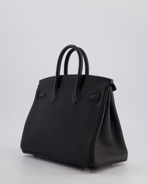 Hermès Birkin 25cm Bag Retourne in Black Togo Leather with Palladium Hardware