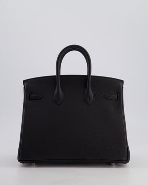 Hermès Birkin 25cm Bag Retourne in Black Togo Leather with Palladium Hardware