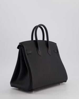 Hermès Birkin 25cm Bag Retourne in Black Togo Leather with Palladium Hardware