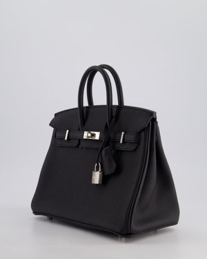 Hermès Birkin 25cm Bag Retourne in Black Togo Leather with Palladium Hardware