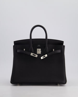 Hermès Birkin 25cm Bag Retourne in Black Togo Leather with Palladium Hardware