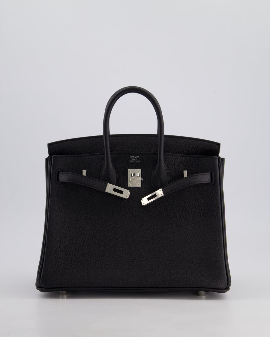 Hermès Birkin 25cm Bag Retourne in Black Togo Leather with Palladium Hardware
