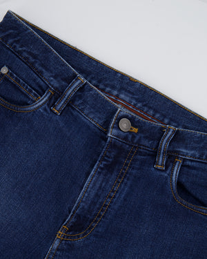 Loro Piana Menswear Blue Jeans with Brown Stitching Detail Size LP 33 (Size M)