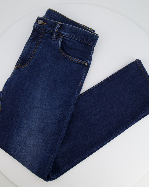 Loro Piana Menswear Blue Jeans with Brown Stitching Detail Size LP 33 (Size M)